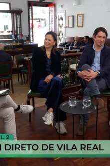 Frame da emissão da Estrada Nacional 2, com os convidados e moderador.